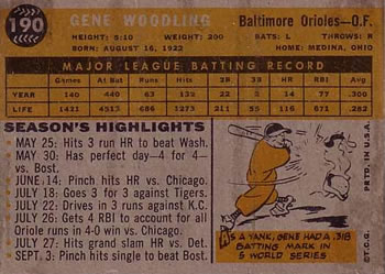 Gene Woodling  baseball card collectible - Main Image 2