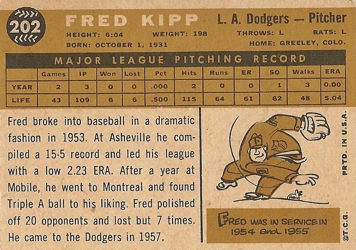 Fred Kipp  baseball card collectible - Main Image 2