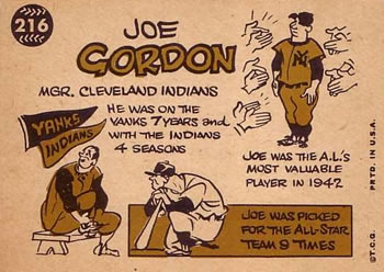 Joe Gordon  baseball card collectible - Main Image 2