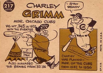 Charley Grimm  baseball card collectible - Main Image 2
