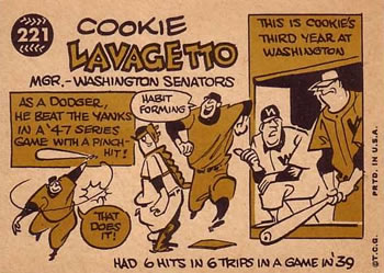 Cookie Lavagetto  baseball card collectible - Main Image 2