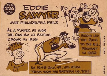 Eddie Sawyer  baseball card collectible - Main Image 2