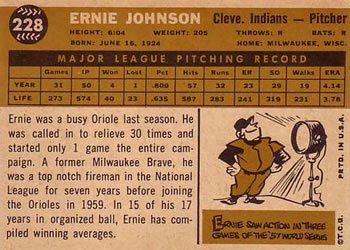 Ernie Johnson  baseball card collectible - Main Image 2