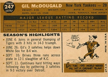 Gil McDougald  baseball card collectible - Main Image 2