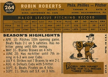 Robin Roberts  baseball card collectible - Main Image 2