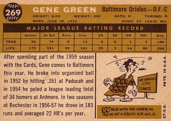 Gene Green  baseball card collectible - Main Image 2