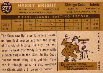 Harry Bright  baseball card collectible - Main Image 2