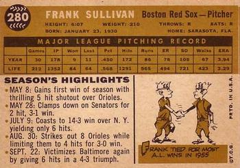 Frank Sullivan  baseball card collectible - Main Image 2