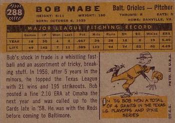 Bob Mabe  baseball card collectible - Main Image 2