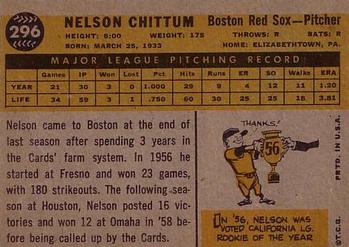 Nelson Chittum  baseball card collectible - Main Image 2