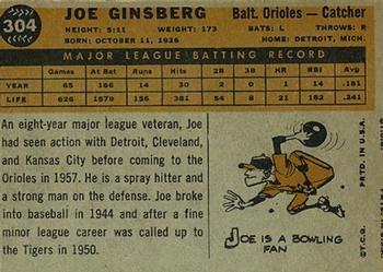 Joe Ginsberg  baseball card collectible - Main Image 2