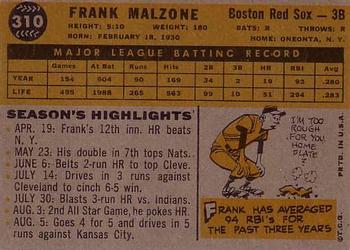 Frank Malzone  baseball card collectible - Main Image 2