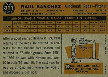 Raul Sanchez  baseball card collectible - Main Image 2