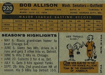 Bob Allison  baseball card collectible - Main Image 2
