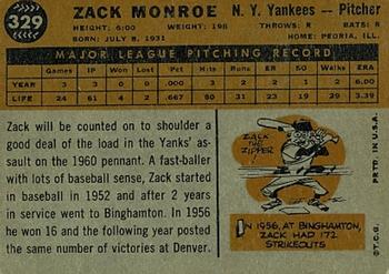 Zack Monroe  baseball card collectible - Main Image 2