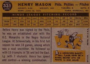 Henry Mason  baseball card collectible - Main Image 2