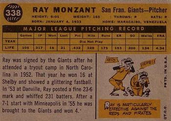 Ray Monzant  baseball card collectible - Main Image 2