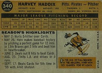 Harvey Haddix  baseball card collectible - Main Image 2