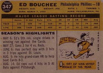 Ed Bouchee  baseball card collectible - Main Image 2