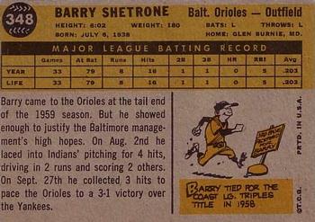 Barry Shetrone  baseball card collectible - Main Image 2