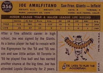 Joe Amalfitano  baseball card collectible - Main Image 2