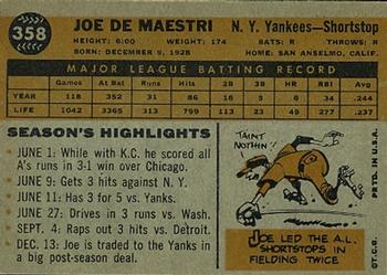 Joe DeMaestri  baseball card collectible - Main Image 2