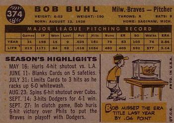 Bob Buhl  baseball card collectible - Main Image 2