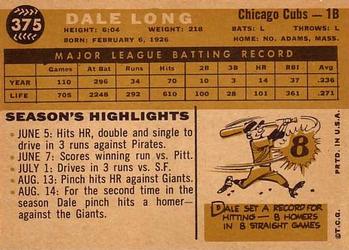 Dale Long  baseball card collectible - Main Image 2