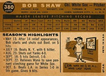Bob Shaw  baseball card collectible - Main Image 2