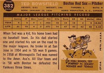 Ted Bowsfield  baseball card collectible - Main Image 2