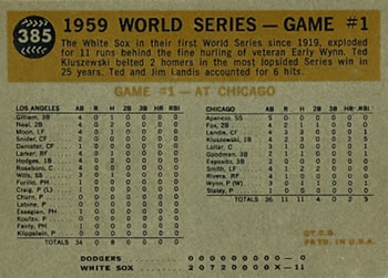 1959 World Series Game #1 - Neal Steals Second  baseball card collectible - Main Image 2