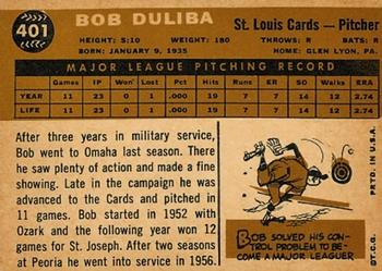 Bob Duliba  baseball card collectible - Main Image 2