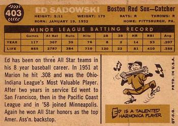 Ed Sadowski  baseball card collectible - Main Image 2