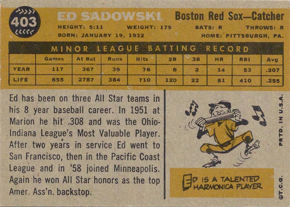 Ed Sadowski  baseball card collectible - Main Image 2