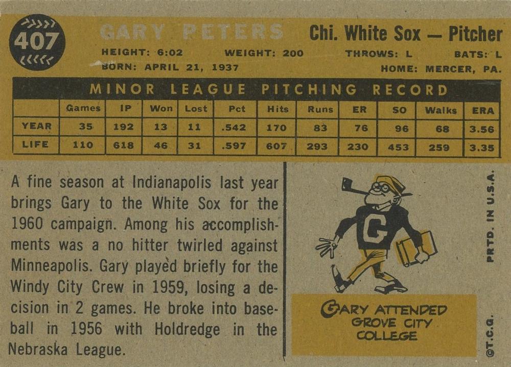 Gary Peters  baseball card collectible - Main Image 2