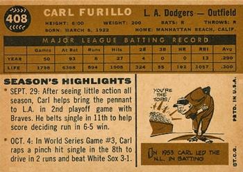 Carl Furillo  baseball card collectible - Main Image 2