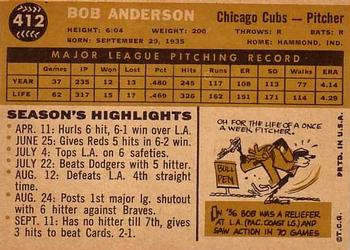 Bob Anderson  baseball card collectible - Main Image 2