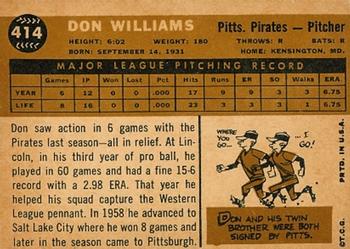Don Williams  baseball card collectible - Main Image 2