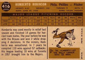 Humberto Robinson  baseball card collectible - Main Image 2