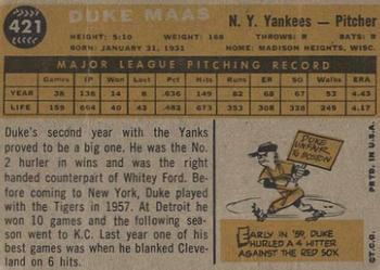 Duke Maas  baseball card collectible - Main Image 2