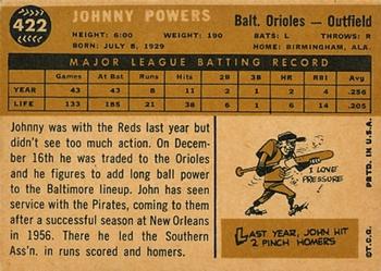 Johnny Powers  baseball card collectible - Main Image 2
