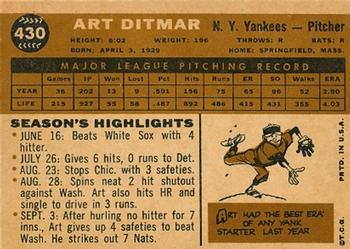 Art Ditmar  baseball card collectible - Main Image 2