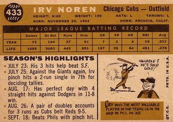 Irv Noren  baseball card collectible - Main Image 2
