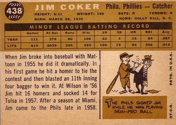 Jim Coker  baseball card collectible - Main Image 2