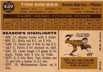 Tom Brewer  baseball card collectible - Main Image 2
