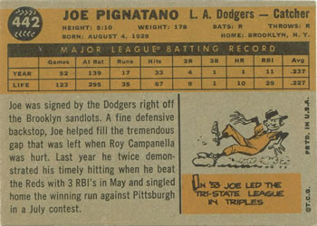 Joe Pignatano  baseball card collectible - Main Image 2