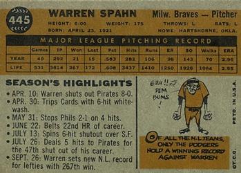 Warren Spahn  baseball card collectible - Main Image 2
