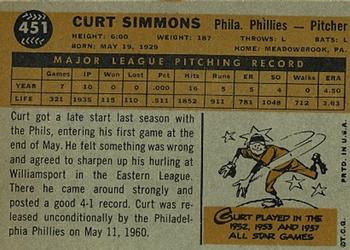 Curt Simmons  baseball card collectible - Main Image 2