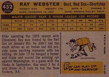 Ray Webster  baseball card collectible - Main Image 2