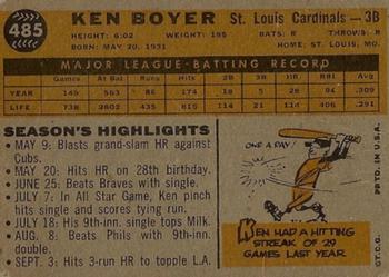 Ken Boyer  baseball card collectible - Main Image 2